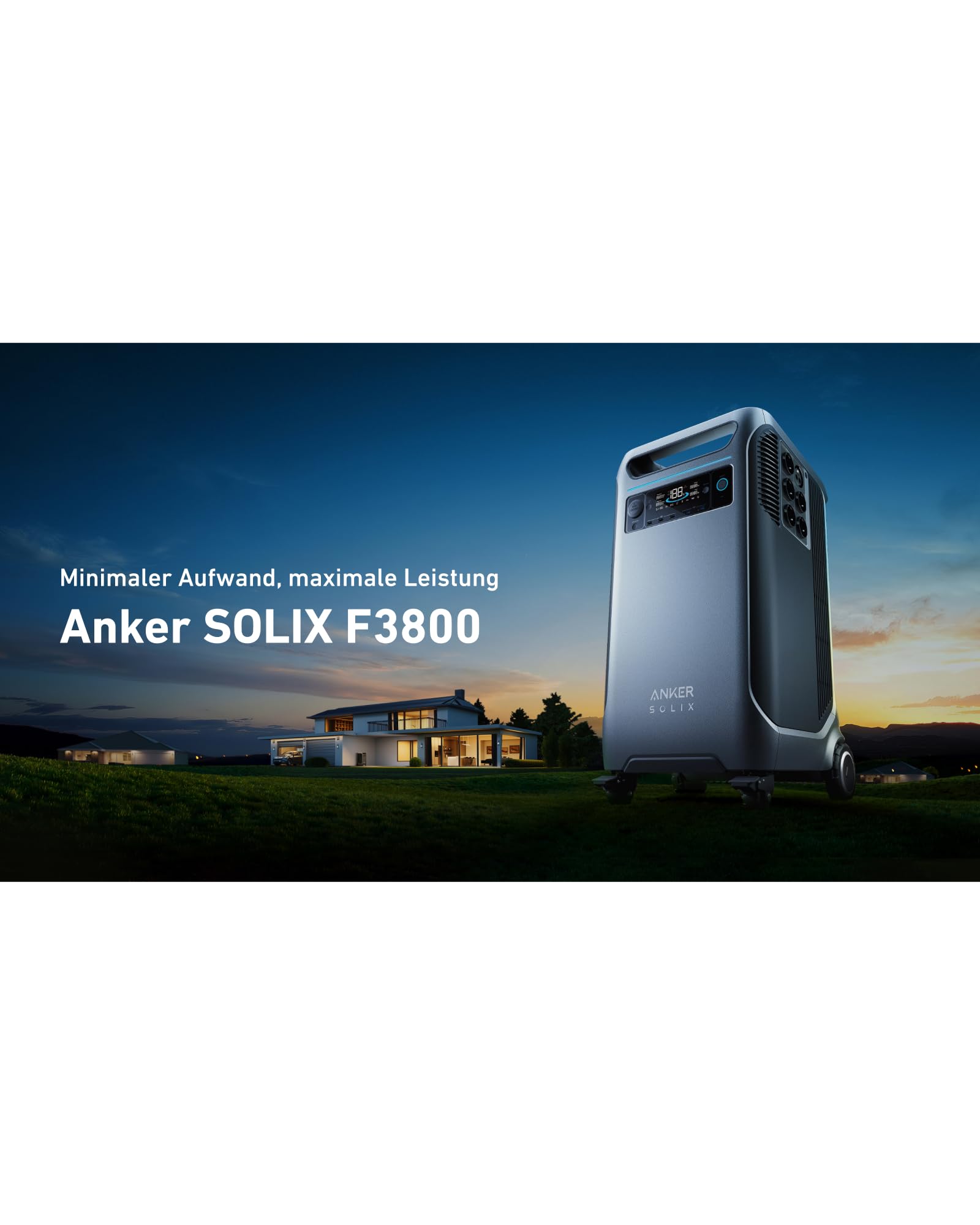 Anker SOLIX F3800 Tragbare Powerstation, 3840Wh, LiFePO4-Akku, Extrem starke 6000W Leistung, Großer Solargenerator für Zuhause, Camper und Wohnmobil, Outdoor Camping, Nofälle