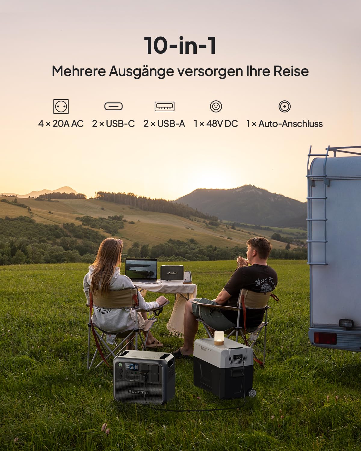 BLUETTI Solar Generator AC200L, 2048Wh LiFePO4 Akku, erweiterbar auf 8192Wh mit 4 2400W AC Ausgängen (3600W Power Lifting), Solargenerator für Camping, Hausgebrauch, Notfall