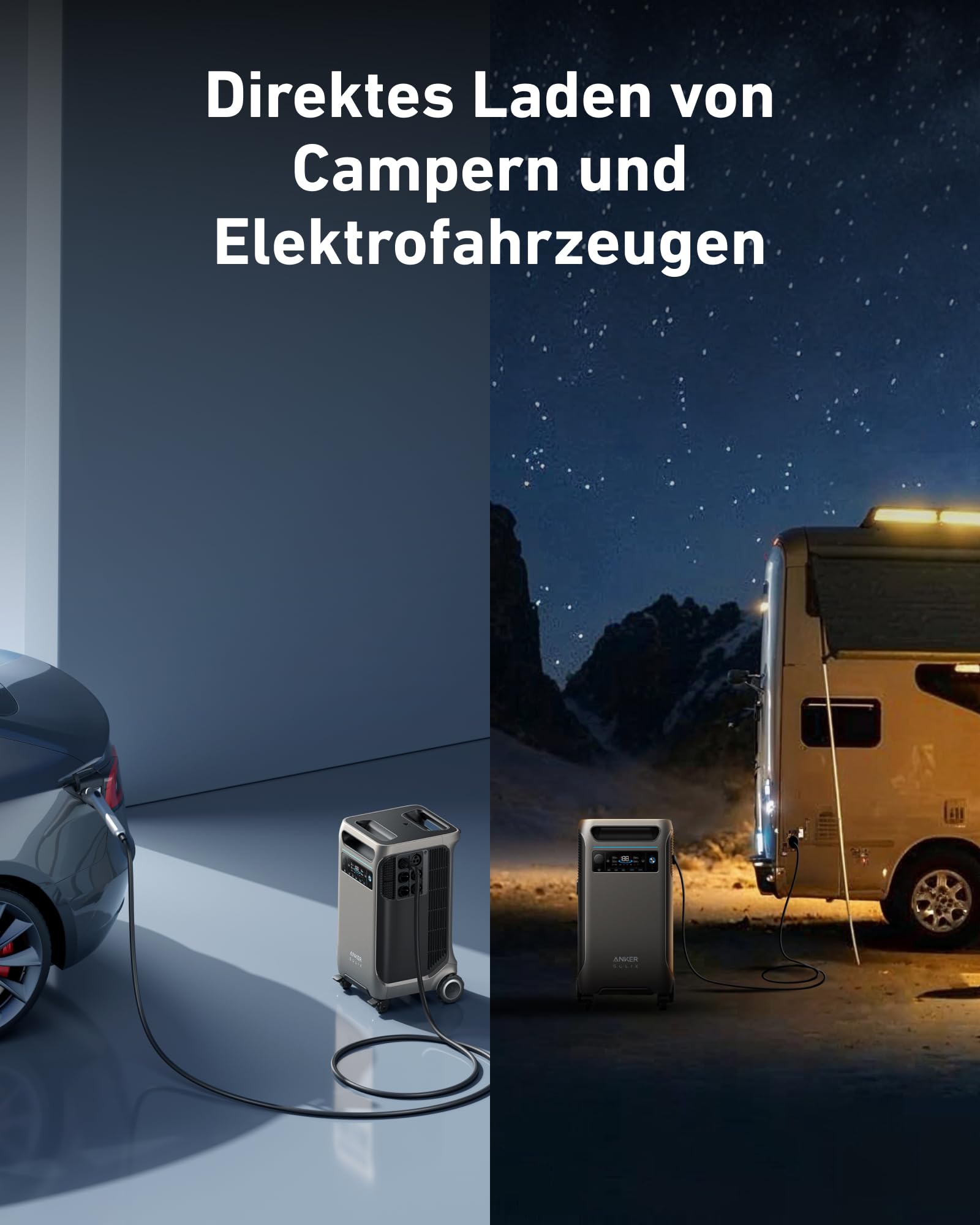 Anker SOLIX F3800 Tragbare Powerstation, 3840Wh, LiFePO4-Akku, Extrem starke 6000W Leistung, Großer Solargenerator für Zuhause, Camper und Wohnmobil, Outdoor Camping, Nofälle