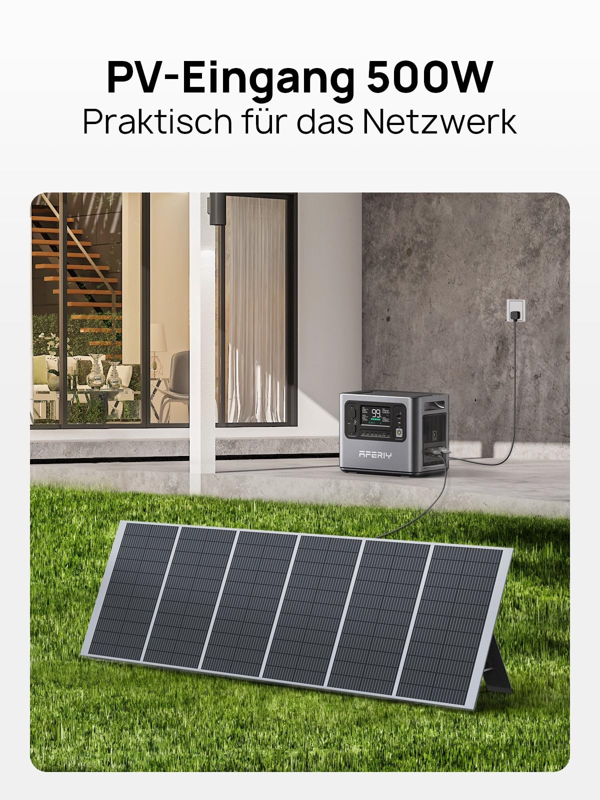 AFERIY 2400W Tragbare Powerstation, 2048Wh LiFePO4 Batterie, 1,7 Stunde Schnellladung, 13 Anschlüsse, Sinuswellen 230V, USV, Mobile Stromversorgung für Outdoors Camping, 7 Jahre Garantie